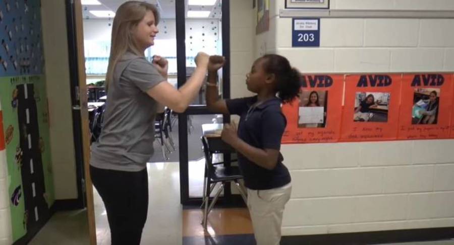 teacher handshake